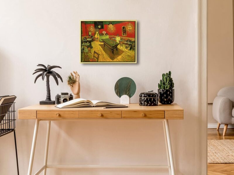 Framed Art The Night Cafe in the Place Lamartine in Arles by Van Gogh Oil Paintings Reproduction Abstract Canvas Prints for Home Decorations Gold Frame - Image 2
