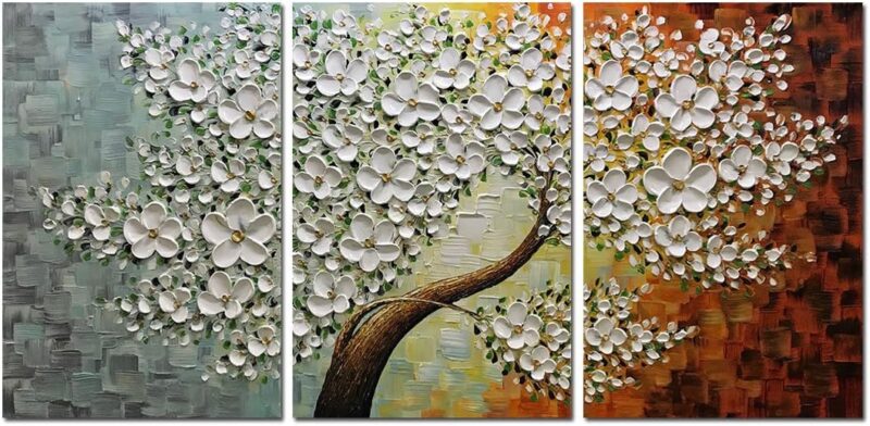20x30Inchx3 Paintings Oil Hand Painting 3D Hand-Painted On Canvas Abstract Artwork Art Wood Inside Framed Hanging Wall Decoration Abstract Painting