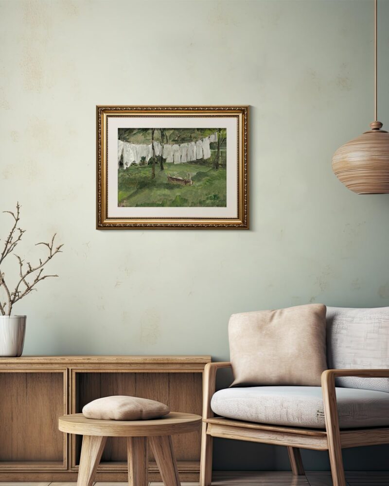 Gold Framed Canvas Wall Art for Living Room,Vintage Laundry Room Art Print, Antique Oil Painting, Country Landscape Vintage Wall Art Canvas,For Living Room, Bedroom, Office,Gallery - 13x16in - Image 2