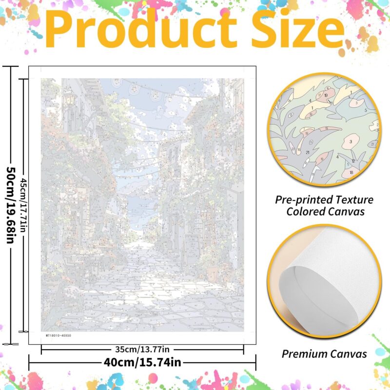 Landscape Paint by Numbers for Adult, Scenery Paint by Numbers Kit for Adults Beginners,  Acrylic Paint by Number on Canvas for Home Wall Art Decor 16x20 Inch - Image 2
