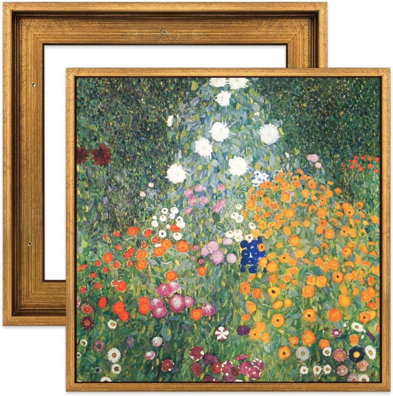 6x6 Floater Frame for 0.6-0.8” Deep Stretched Canvas Paintings, 2 Pack Square Canvas Frame for Art Prints, Floating frame for Oil Painting Paint by Numbers Living Room Decor (Gold)