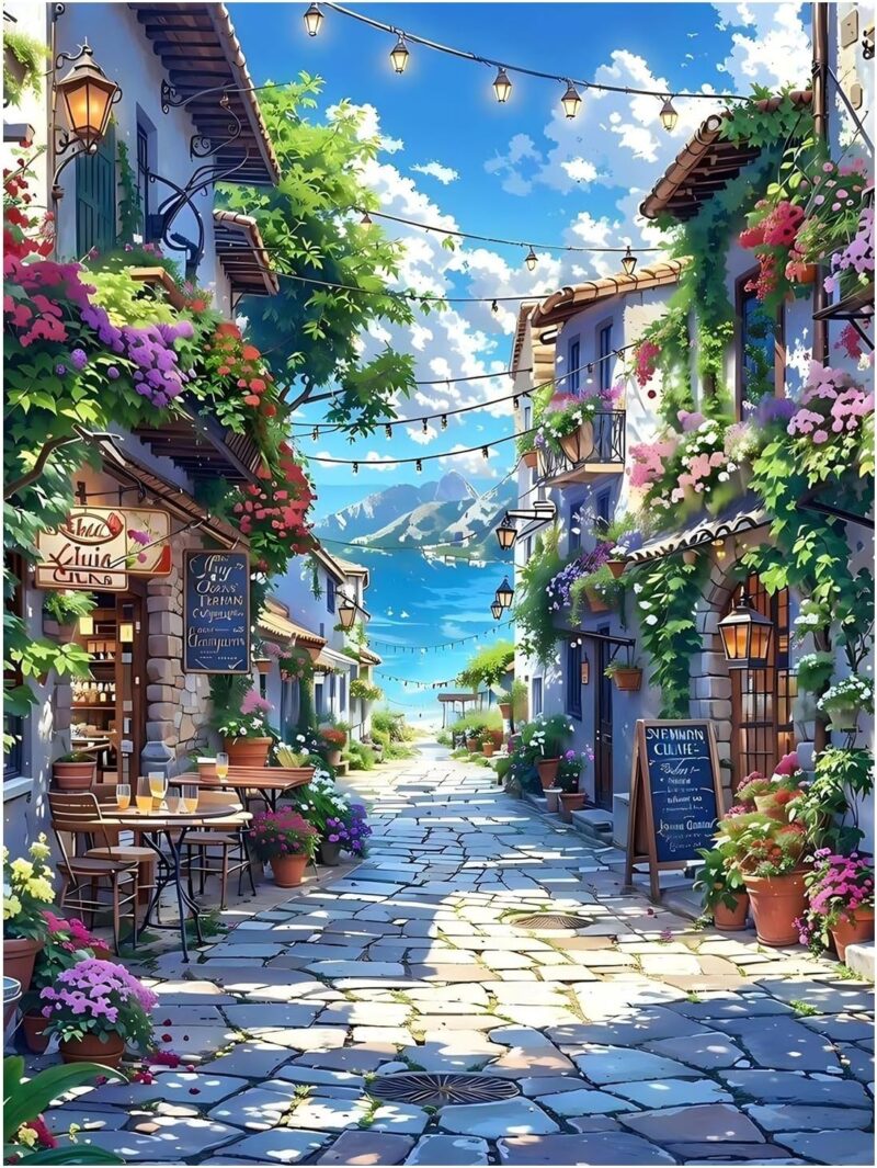 Landscape Paint by Numbers for Adult, Scenery Paint by Numbers Kit for Adults Beginners,  Acrylic Paint by Number on Canvas for Home Wall Art Decor 16x20 Inch