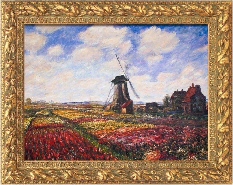 Wood Frame for 16x20 Canvas Paintings, Finished 16x20 Gold Frame for Oil Painting Art Prints, Antique Ornate Picture Frame for Landscape Portrait Wall Decor (Empty Frame, No Backboard)