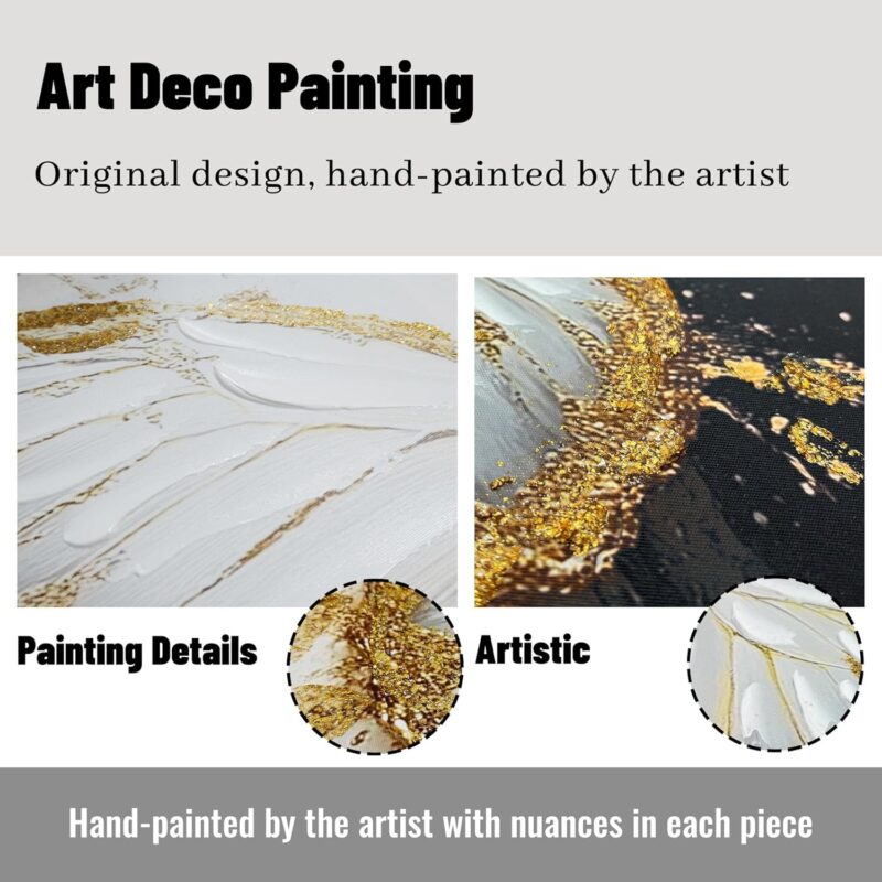 Hand-Painted Textured Butterfly Wall Art 3D Oil Painting Gold Foils Butterfly Canvas Artwork for Home Decor 12''x16''x2PCS - Image 2