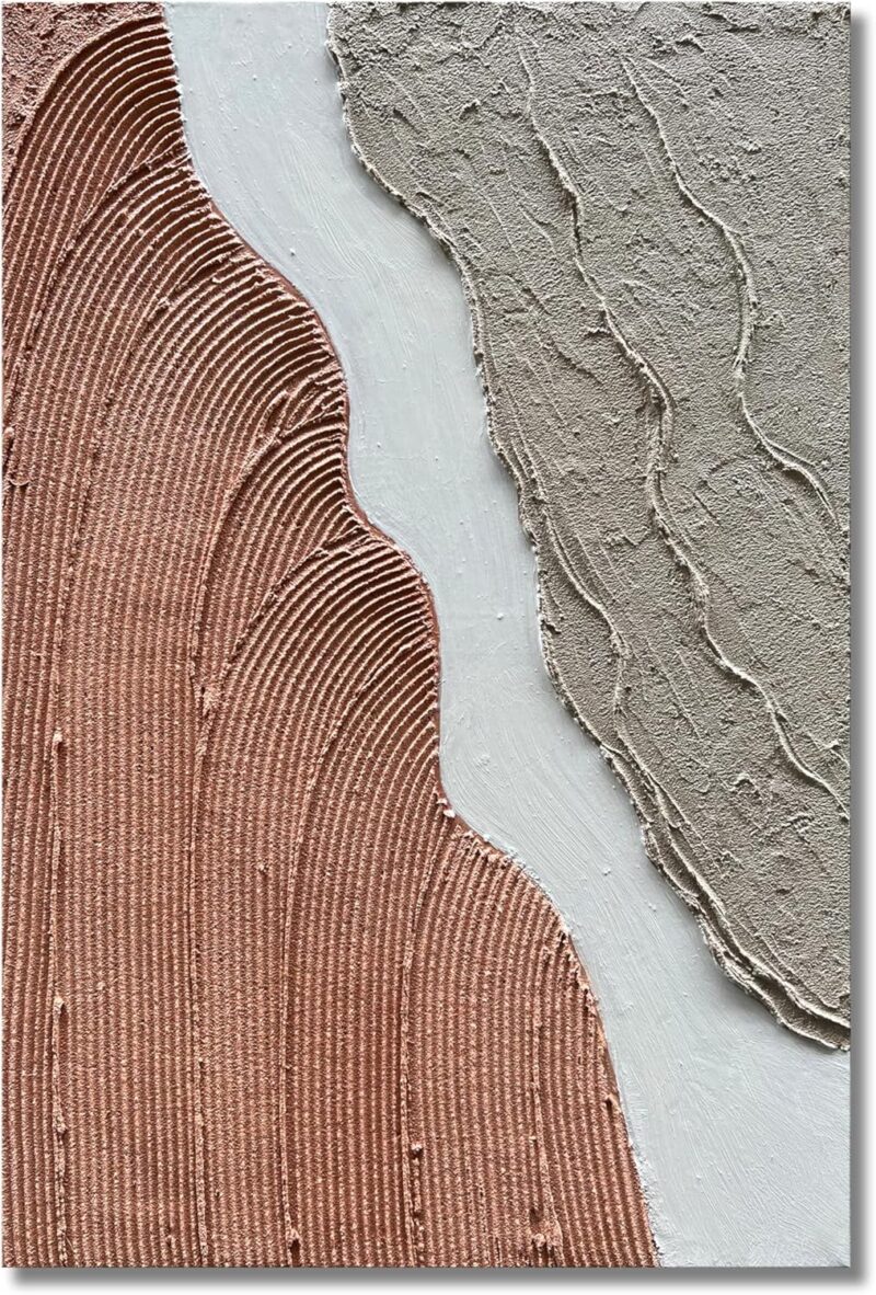 Hand Painted Abstract Thick Texture Art Oil Painting Minimalism Wall Art Oil Painting Texture Wall Art on Canvas 36x24 Inch