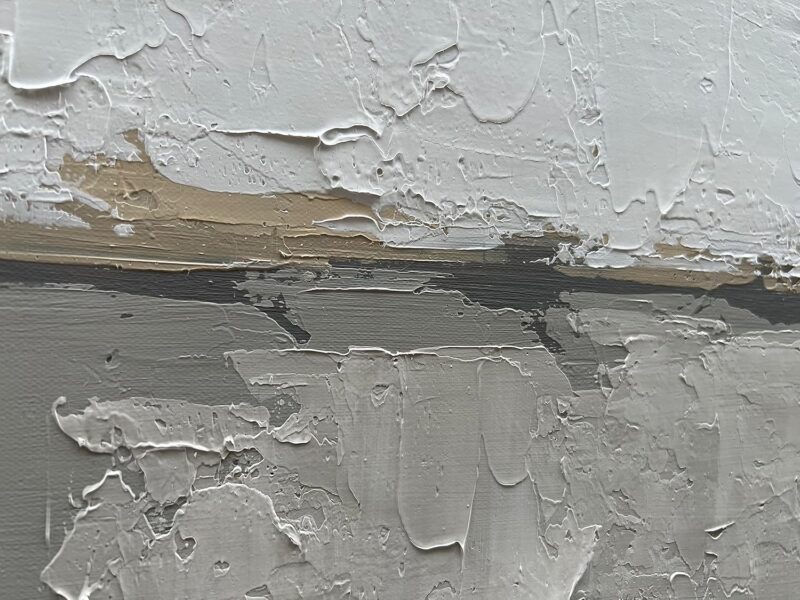 Hand-Painted Grey and White Minimalist Oil Painting 30x60 Inch Large Contemporary Art Oil Painting Living room bedroom corridor office wall decorative art - Image 2
